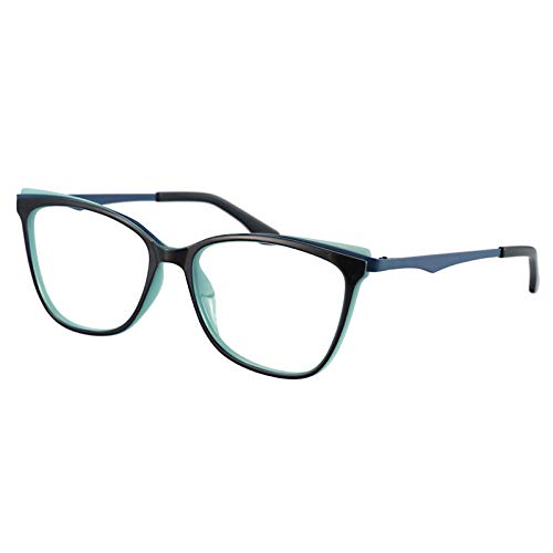 HAOXUAN Gafas de Lectura fotocromáticas para Hombre, Lente de Resina asférica TR90, Lector de Ojo de Gato de fotograma Completo, antifatiga, dioptrías de +1.0 a +3.0,Blue Green,+1.0
