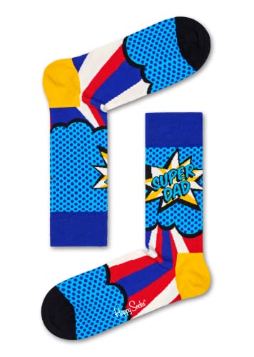 Happy Socks 3-Pack Super Dad Socks Gift Set Calcetines, Multicolor, M para Hombre