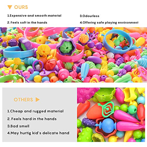 HellDoler Pop Beads,Kit de Fabricación de Joyas para Niños con Más de 400 Piezas Artes y Manualidades con Pop Beads para Hacer Collares, Pulseras, Anillos para Niños y Niñas