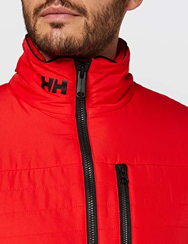 Helly Hansen Crew Lightweight Wind/Water Resistant Insulator Coat Jacket Abrigo de Vestir, 222 Alert Red, S para Hombre