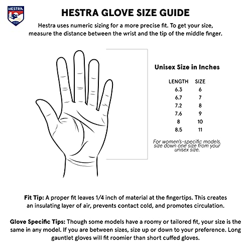 Hestra Ergo Grip Active Glove - Guantes duraderos para Exteriores de 5 Dedos para Senderismo, Kayak y Correr, Color Negro y Blanco Roto - 6