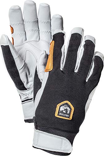 Hestra Ergo Grip Active Glove - Guantes duraderos para Exteriores de 5 Dedos para Senderismo, Kayak y Correr, Color Negro y Blanco Roto - 6
