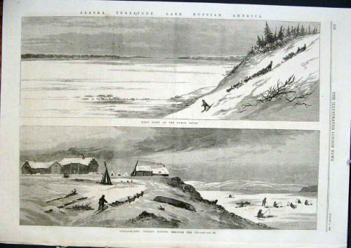 Hielo Indio Alaska 1868 De La Pesca Del Río Yukón Unalachleet [Cocina Y Hogar]