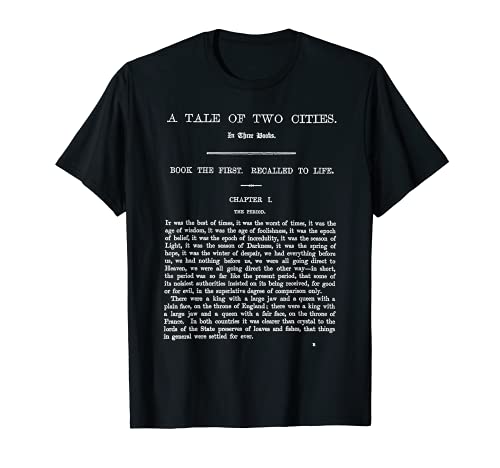Historia de dos ciudades Charles Dickens Primera página Camiseta