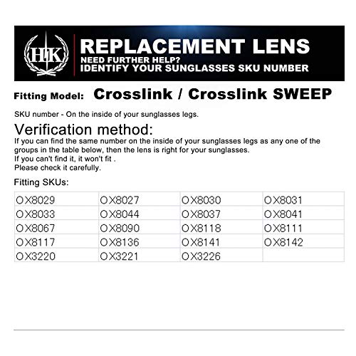 HKUCO Negro Patas de Goma de Repuesto Transparente Marco Negro Oakley Crosslink Sweep/Switch Glasses Frame