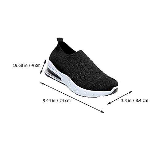 Holibanna Zapatos con Colchón de Aire para Mujer Zapatos para Caminar de Malla para Respirar Correr Trotar Calcetines Al Aire Libre Zapatillas (Negro Tamaño 37)
