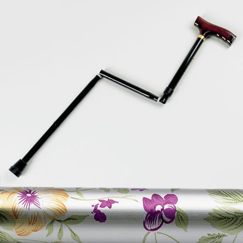 Homecraft - Bastón plegable (longitud regulable, 73,6-83,2 cm), diseño de flores del bosque