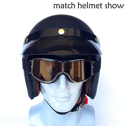 HONCENMAX Gafas de Moto Retro Vintage Gafas de Protección Gafas, Estilo Vintage, para Deportes al Aire Libre - Retro Gafas Moto Mascara Vintage Scooter Gafas