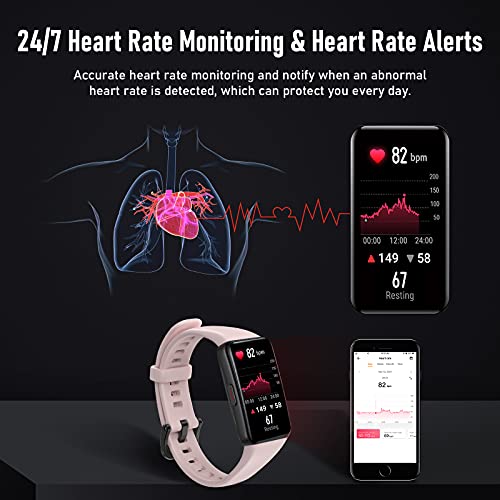HONOR Band 6 SmartWatch, Pulsera Inteligente de Actividad, Monitor de Actividad, Monitor de Frecuencia Cardíaca SpO2, Fitness Tracker, 1.47" Pantalla AMOLED Reloj Inteligente para Mujer Hombre, Rosa