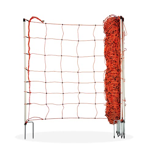 horizont Malla eléctrica para ovejas y Animales domésticos altura 90cm - longitud 50m doble punta 14 Postes Sencillos cabras, valla electrificable para pastos
