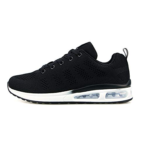Hoylson Zapatillas de Deportivos para Mujer Running Zapatos Asfalto Ligeras Calzado Aire Libre Sneakers(Negro, EU 41)