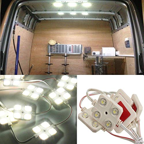 HugeAuto 40 luces LED para interior de coche para furgoneta, kit de luces LED ultrabrillantes para proyectos, luces de trabajo, luces de techo, DC 12 V (color blanco)