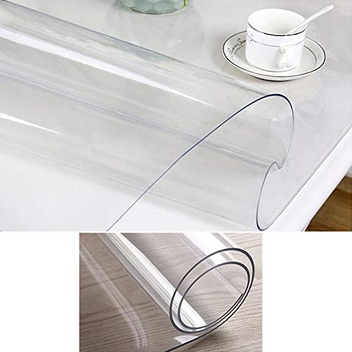 Hule | Mantel Mesa Antimanchas | Mantel Mesa Comedor y Mesa Cocina PVC Impermeable, para Interior y Exterior Transparente (100_x_140_cm, 30)