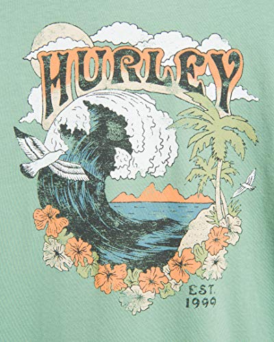 Hurley M Flower Tubing S/S Camiseta, Hombre, Spruce Fog
