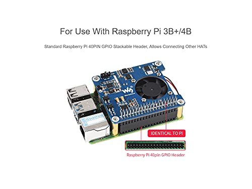 IBest PoE Hat for Raspberry Pi 4B 3B+,802.3af/at-Compliant,Power Over Ethernet Hat (C) Expansion Board for Raspberry Pi 3B+ 4B,with Cooling Fan and Heatsink