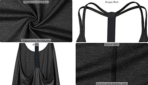 icyzone Camiseta Deportiva sin Mangas Diseño de T-Back para Mujer (XS, Negro)