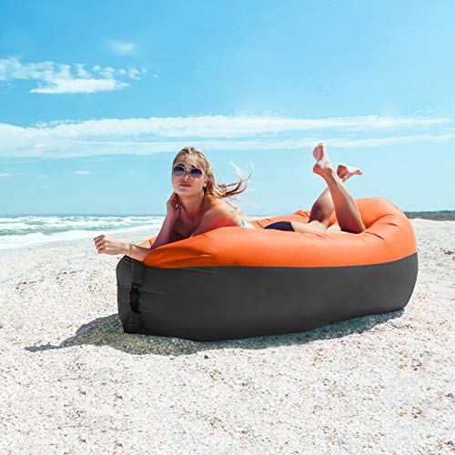 Idefair Tumbona Hinchable Sofá de Aire Hamaca, colchón Inflable Impermeable Cama de Aire Sofá de Aire antifugas con Bolsa de Almacenamiento para Viajar Camping Piscina Playa