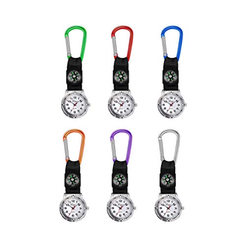 ifundom Reloj de montañismo con brújula de bolsillo reloj de enfermera con diseño de mosquetón Relojes de moda simples (azul) Accesorios para teléfono de llamada para mujeres y hombres