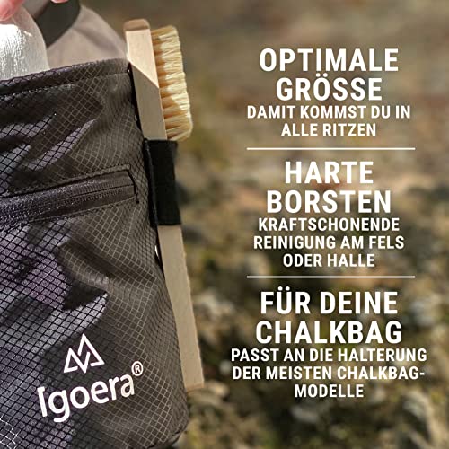 Igoera Original juego de escalada con bolsa de tiza, cepillo para escalada y bola de magnesio, el equipo ideal para una máxima diversión (cepillo de escalada).