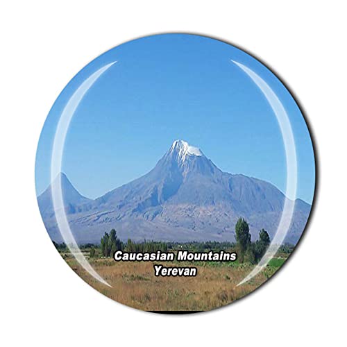 Imán de nevera armenio de Yerevan Montañas Caucásicas Colección de regalos para el turista de cristal, etiqueta engomada magnética