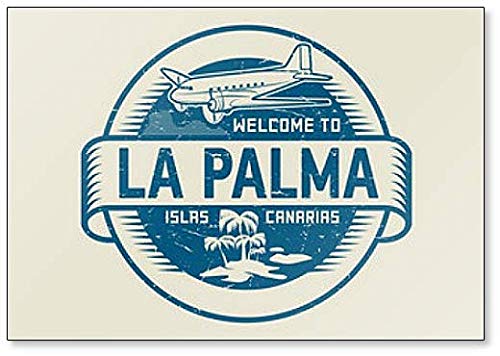 Imán para nevera con texto en inglés "Welcome to La Palma", Islas Canarias
