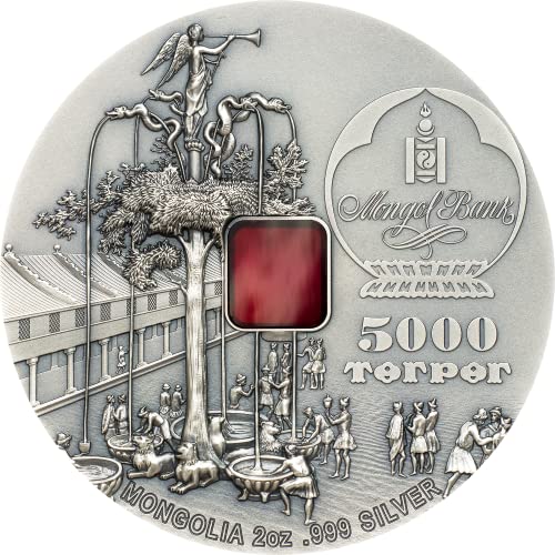 IMPACTO COLECCIONABLES KARAKORUM 800 Aniversario 2 Oz .Moneda Plata 5000 Togrog, Mongolia 2020