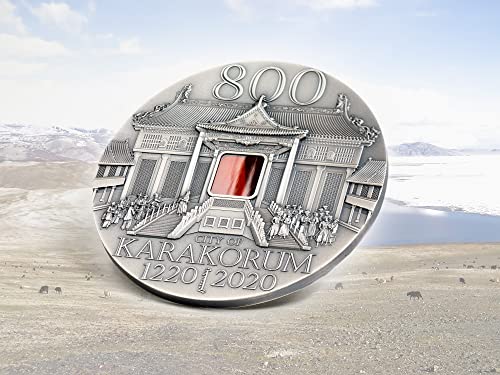 IMPACTO COLECCIONABLES KARAKORUM 800 Aniversario 2 Oz .Moneda Plata 5000 Togrog, Mongolia 2020