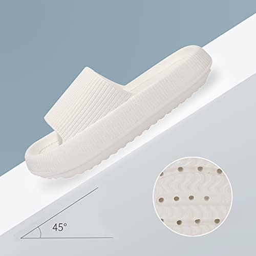 incarpo Unisex Chanclas y Sandalias de Piscina Para Mujer Zapatillas Casa Hombre Verano Pantuflas de baño,Blanco,42/43