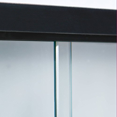 Inter Link Vitrina de coleccionista, vitrina de cristal, vitrina de pared, estante colgante, tablero de fibra de densidad media MDF, blanco y negro