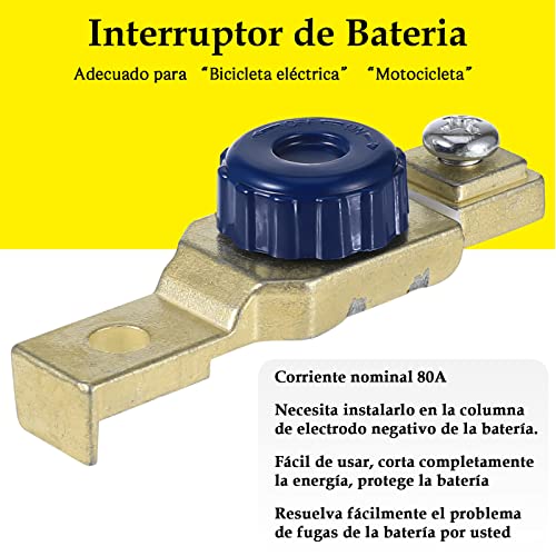 Interruptor de Bateria Moto Interruptor Desconectador de Batería Para Moto [Evite El Consumo de EnergíA Al Estacionar] [Interruptor Ntirrobo de Moto] DC 12v 80A