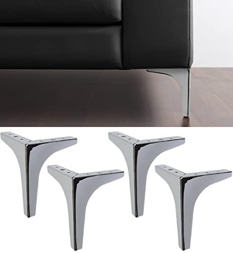 IPEA 4 Patas para Muebles y sofás Modelo Meta, Juego de 4 Patas de Hierro, Patas de diseño Elegante para sillones y armarios, Color Cromado, Altura 150 mm (BSMETA150)