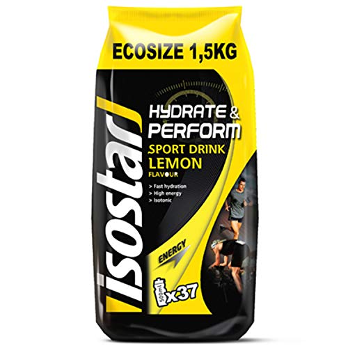 Isostar Concentrato Paquete de 1 x 1500g Carbohidratos isotónicos Riego Electrolitos Calcio Magnesio Sodio Sabor Lemon