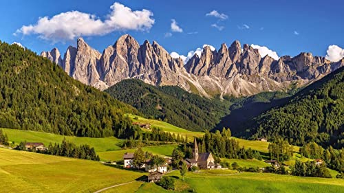 Italia Tirol Del Sur Dolomitas Pueblo Prado Pintura Por Números Diy Lienzo Único Kit De Pintura Al Óleo Pintura Digital
