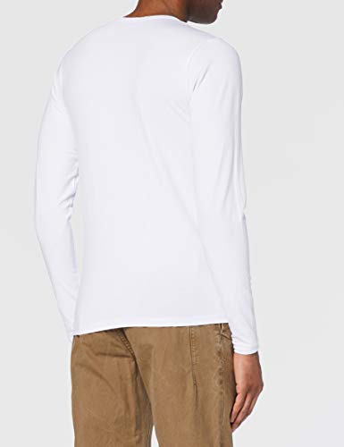 JACK & JONES Basic O-Neck tee L/S Noos Camisa Manga Larga, Blanco (Opt White), L para Hombre
