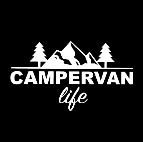 Japansai Pegatina Campervan Diseño Bonito para Camper | Sticker Furgoneta Camping (Negro) Medidas: 14,8 CM x 8,3 CM