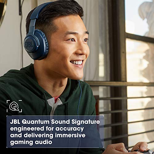 JBL Quantum 100 Auriculares para gamers con sonido QuantumSOUND, micrófono Boom y, diseño ligero y cómodo a la par que llamativo, compatible con múltiples plataformas, en negro