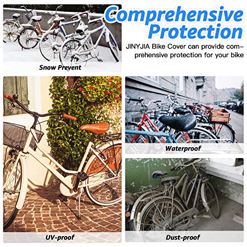 JINYJIA Fundas para Bicicletas, 190T Nylon Impermeable Funda Bicicleta, Exterior Cubierta Bicicleta Libre contra Lluvia/UV/Polvo/Nieve con Bolsa de Almacenamiento, 200 * 90 * 100cm - Negro