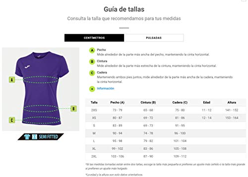 Joma Combi Woman M/C Camiseta Deportiva para Mujer de Manga Corta y Cuello Redondo, Morado (Purple), 2XL