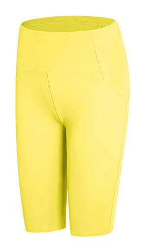JOPHY & CO. Mallas para mujer por encima de la rodilla cortas elásticas debajo de la ropa (cód. 9822), Amarillo fluorescente., L