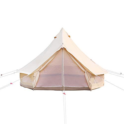 JTYX Carpa para Camping Pirámide Ronda de Bell Tienda de campaña Tela de toldo con Cremallera Yurt groundsheet para la Familia Acampar al Aire Libre