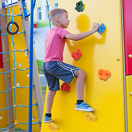 Juego de 5 piedras de escalada para niños, incluye material de fijación, asas de pared multicolor para escalar, para interiores y paredes de escalada.