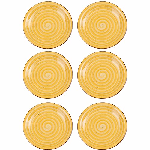 Juego de 6 platos de postre amarillos de stoneware de Ø 19 cm - LOLAhome
