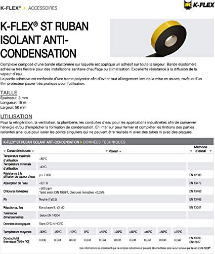 K-Flex ST Cinta Adhesiva de Caucho 3 mm x 50 mm x 15 m