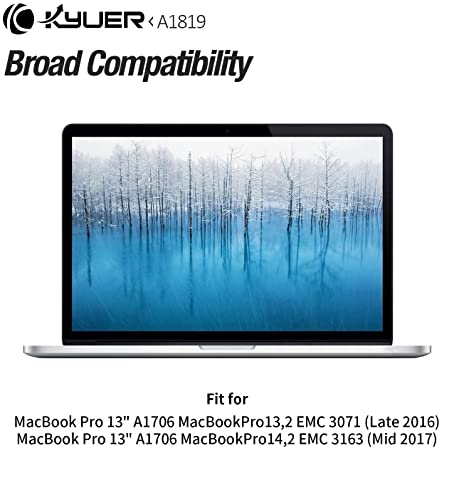 K KYUER A1819 Batería para MacBook Pro 13" 13.3" A1706 Retina Late 2016 Mid 2017 Version Touch Bar EMC 3071 EMC 3163 MLH12LL/A MLH12D/A MPXV2LL/A MLVP2LL/A MNQF2LL/A MNQF2HN/A MNQG2LL/A 49.2Wh 4314mAh