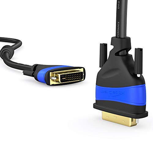 KabelDirekt – 1m Cable DVI Dual Link (DVI-D, 24+1 Pin, Full HD 1080p, 3D, 2560 x 1600 @ 60Hz, para los monitores, Las Tarjetas gráficas), Top Series