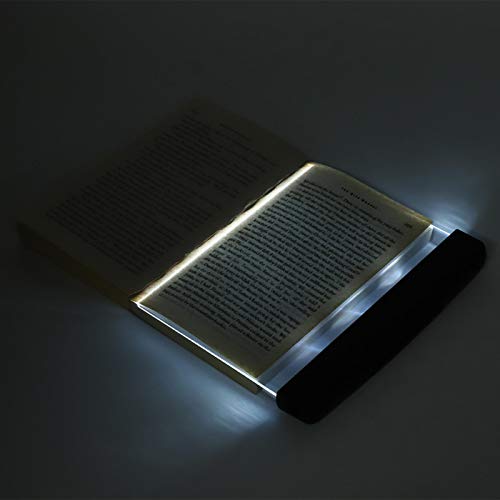Kafuty Luz de Lectura LED Pantalla Plana Portátil Luz de Lectura Nocturna Luz de Libro Desmontable LED de Bajo Voltaje Lámpara de Lectura de Libro de Panel de Protección de Ojos