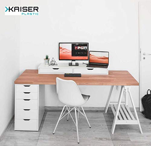 KAISER PLASTIC® Xtra Strong - Esterilla protectora para suelos, 92 x 122 cm, suelo duro, fabricada en Alemania