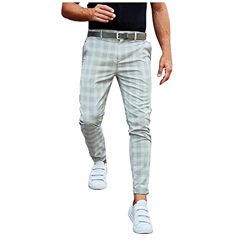 KAIXLIONLY Pantalones de chándal para hombre, para el tiempo libre, pantalones de deporte, sueltos, con cremallera, a cuadros, pantalones de entrenamiento modernos y ligeros.