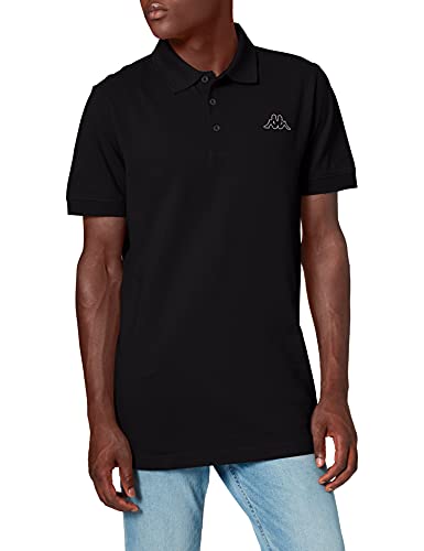 Kappa Peleot, Camiseta Deportiva para Hombre, Negro, L