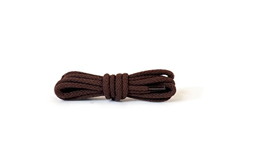 Kaps Cordones redondos, cordones de algodón 100% duraderos, hechos en Europa, 1 par,, colores y longitudes(75 cm - 4 a 5 pares de ojales / 79 - marrón oscuro)